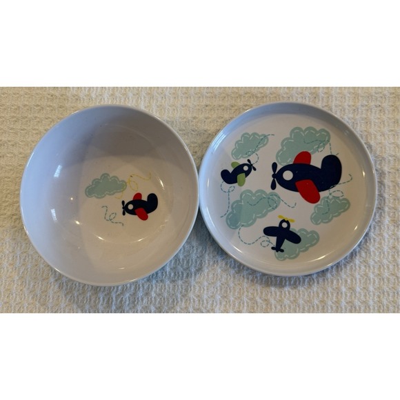 Reed & Barton Other - Reed & Barton Child Airplane 2 PC Place Set Melamine Picnic Baby Feeding Retired